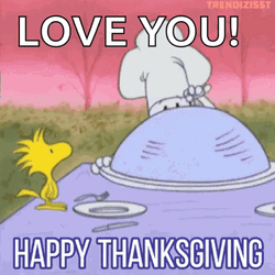 Love You Happy Thanksgiving Snoopy And Woodstock GIF