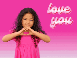 Love You Mom Little Girl Heart Hand Gesture   GIF