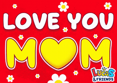 Love You Mom Poster With Yellow Heart GIF