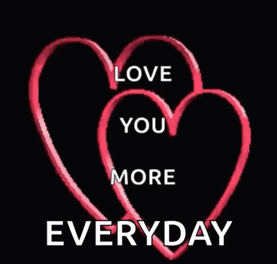 Love You More Everyday Poster With Two Hearts