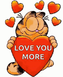 Love You More Garfield GIF