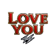 Love You Sign With Lightning Bolt Sticker