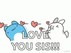 Love You Sis Dodging Kisses GIF