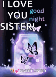 Love You Sis Purple Butterfly GIF