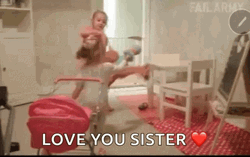 Love You Sister Smacked Funny GIF