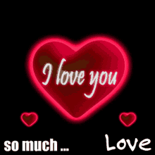Love You So Much Glowing Heart GIF