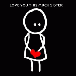 Love You This Much Sister Hearts Doodle GIF