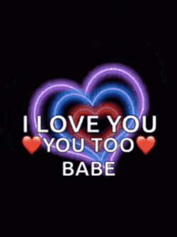Love You Too Babe Rainbow Heart GIF