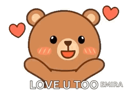 Love You Too Emira Brown Bear GIF