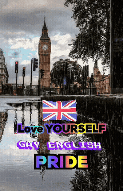 Love Yourself Gay English Pride Poster GIF