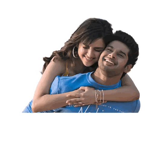 Lovebirds Poster Man And Woman Hugging Sticker