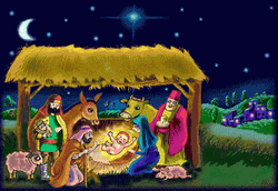 Lovely Animated Nativity Of Jesus Christ Illustration