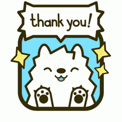 Lovely Dog Smiling Thank You Clipart GIF