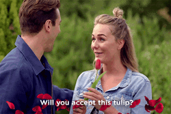 Lovely Girl Giving Flowers GIF