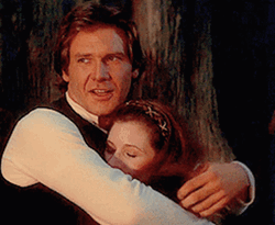 Lovely Han Solo Princess Leia Hug GIF