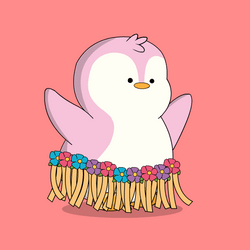 Lovely Pink Penguin Aloha Dancing GIF