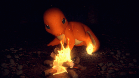 Lovely Pokemon Charmander Campfire Sleeping GIF