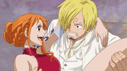 Lovely Sanji Carrying One Piece Nami  GIF