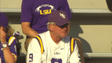 Lsu Elderly Man Fan Where Ed Orgeron Coaches Cheering GIF