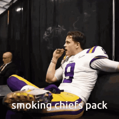 LSU Football Player Smoking Cigar Smoking Chiefs Pack GIF