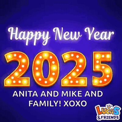 Luca 'S And Friends Wishes A Happy New Year To Anita And Mike And Family Xoxo GIF