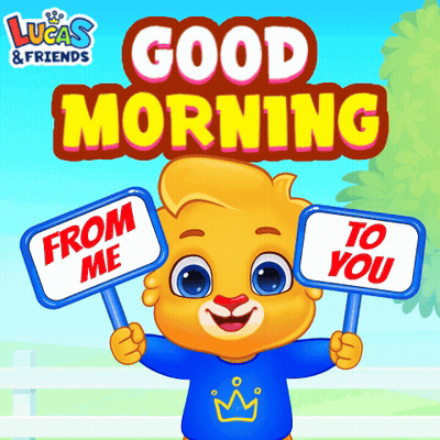 Lucas And Friends Bear Holding Two Signs GIF