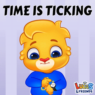 Lucas And Friends Bear Holding Watch GIF