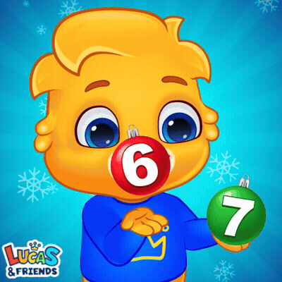 Lucas And Friends Cartoon Character Holding Christmas Ornament GIF