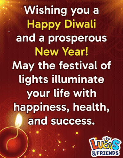 Lucas And Friends Diwali Greeting Card GIF
