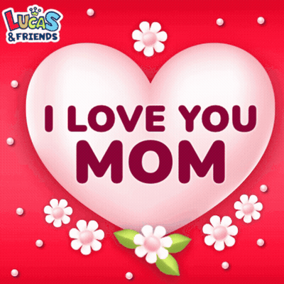 Lucas And Friends Greeting Card With Heart And Flowers GIF