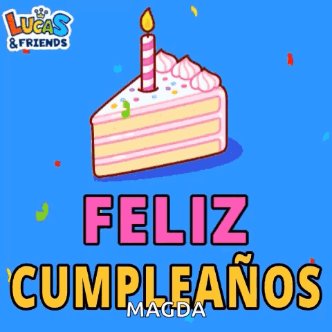 Lucas and Friends Greeting Card With Slice of Cake