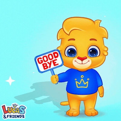 Lucas And Friends Holding Sign Saying Good Bye GIF