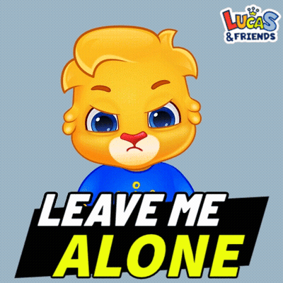 Lucas And Friends Leave Me Alone With A Cartoon Bear GIF