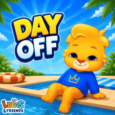 Lucas And Friends Lion Sitting On Pool Edge GIF