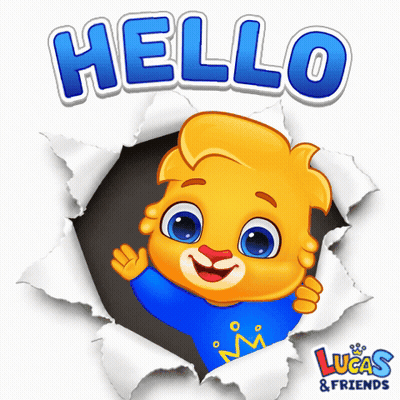 Lucas And Friends Logo With Cartoon Character GIF