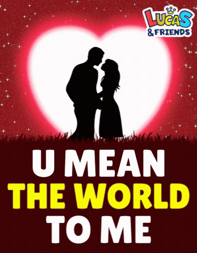 Lucas And Friends Poster Man And Woman Kissing In Front Of Heart GIF