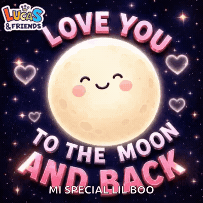 Lucas And Friends Poster Smiling Moon Love You To The Moon And Back GIF