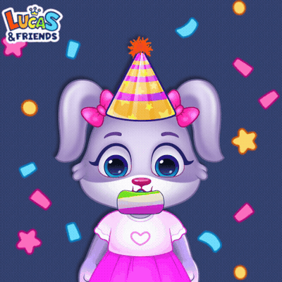 Lucas And Friends Rabbit With Party Hat GIF