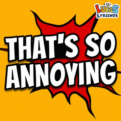 Lucas And Friends That 'S So Annoying Logo On A Yellow Background GIF