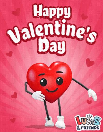 Lucas And Friends Valentine Heart With Arms And Legs GIF