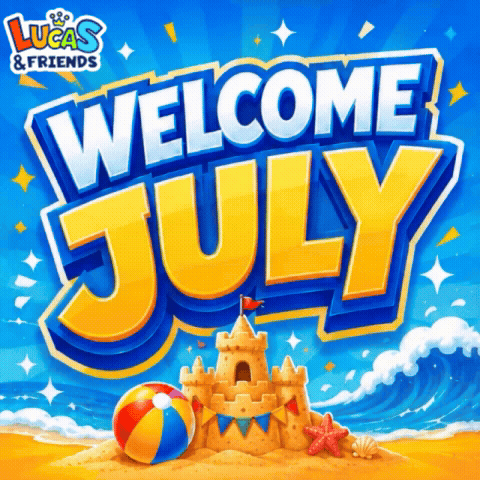 Lucas And Friends Welcome July With A Sand Castle And Beach Ball GIF