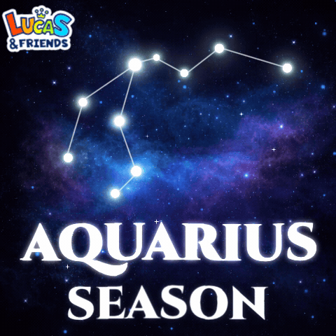 Lucas & Friends Aquarius Season Poster With A Constellation GIF