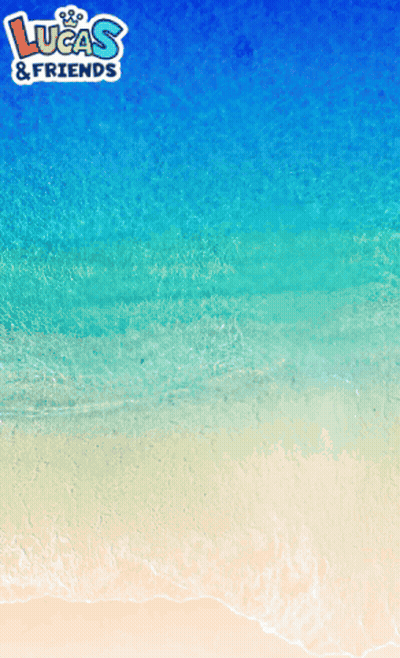 Lucas & Friends Beach Poster GIF