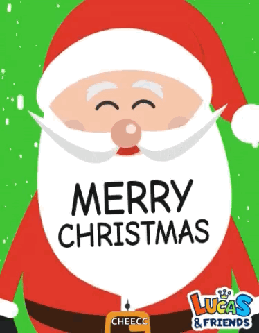 Lucas & Friends Christmas Card With Santa Claus GIF
