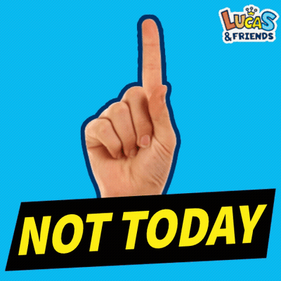 Lucas & Friends Logo With Hand Pointing Up GIF