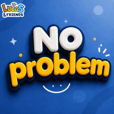 Lucas & Friends No Problem Yellow Letters GIF