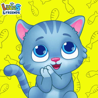 Lucas & Friends Poster Blue Cat GIF