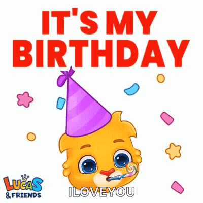 Lucas & Friends Sticker It's My Birthday I Love You GIF