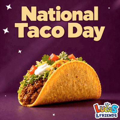 Lucas & Friends Taco On Purple Background GIF