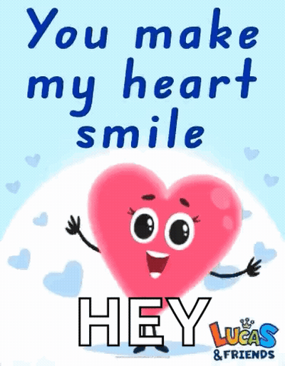 Lucas & Friends Valentine's Day Heart With Face GIF